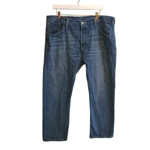 Levi Strauss &‎ Co 501 Dark Wash Denim Jeans Mens 40X30 Casual Straight Leg GUC